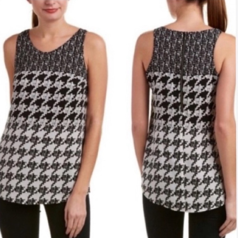 CAbi | Women’s Black & White Houndstooth Sleeveless Lined Tunic Top, Size XL - Picture 12 of 12